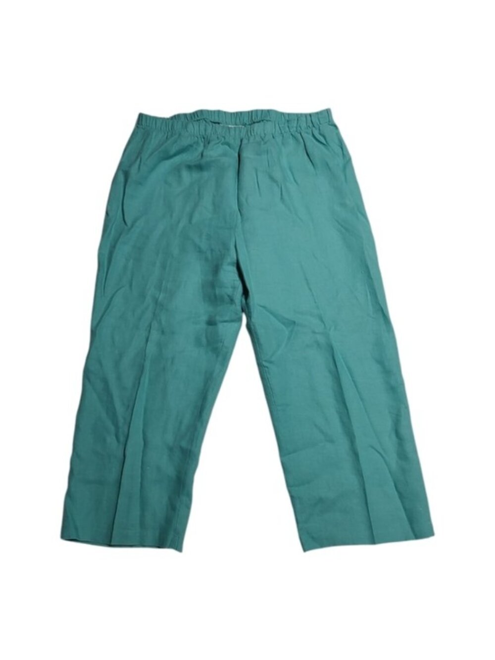Hot Cotton 100% Linen Pants XL Teal Elastic Waist